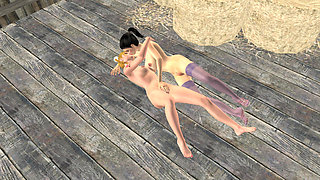 3D Animated Lesbian Frenzy: Busty MILF Ravishes Petite Teen in Wild Foreplay