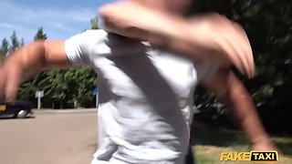 Fake cab ass-fuck 3some with public agent and Cherry Kiss