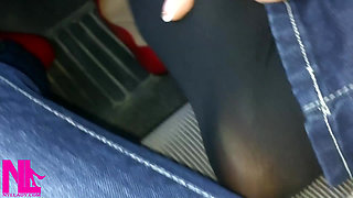 Pedal Pumping and Relaxing My Hosed Feet in Red Pattent Flats
