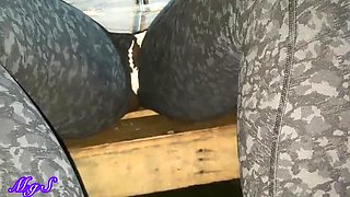 Young Ebony MILF Flashes Her Wet Pussy at Rooftop Bar