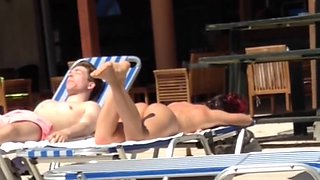 Nice ass at Hotel pool. Am Pool auf Rhodos