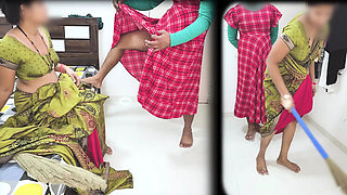 Sexy Komal's lesbian affair with her maid - amateur desi housewife cheating doggystyle fucking in HD