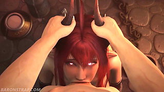Succubus Sinia Being a Demon Slut Blowjob (Animations with Sound)