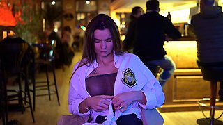 -BralessForever.com- Hotwife Veerle - Flashing in the
