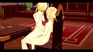 Genshin Impact Hentai - Aether and Lumine Sucking and Fucking - 3D Anime Cartoon Video Game Porn Video
