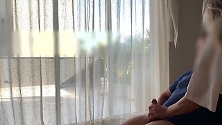 I jism in front of the motel maid…