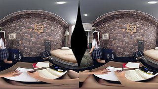 Alluring Japanese teen heartbreaker VR sex clip