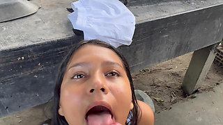 Peasant woman asks for help to light the stove but has to give something in return