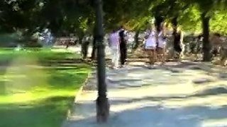 Amateur skater girl outdoor in public fucking for money