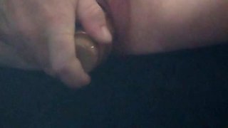 Horny Red Haired MILF Masturbating in the Back Seat of Her Car