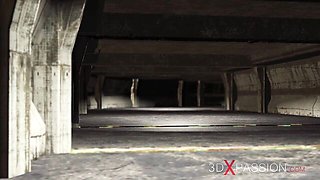 Hottie mademoiselle at cartoon scene