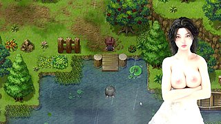 Farmer's dream - naked big-chested mermaid in a romantic setting