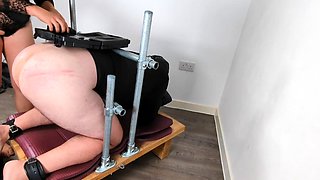 Gaping ass fetish toying from clit pumped anal booty slut
