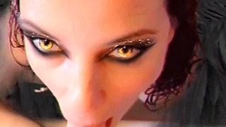 Devilish Blowjob with Angel Wings. Fun in the Bathtub