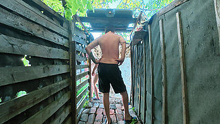 Outdoor Shower Doggy Style Anal Big Tits POV Hard