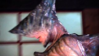 Stacked 3D nymphos cumming hard all over monster cocks