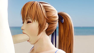 Kasumi Blowjob on the Beach