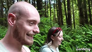 Amateur Couple Outdoor Sex - Tied to Car and Fucked Hard in Woods