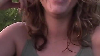 Gorgeous Babe Strips Buck Naked in a Public Park