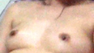 Korean old woman got voyeured laying naked on the bed