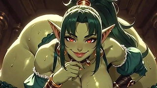 Anime Lovely Cute Orc Boobs, Ai Animation