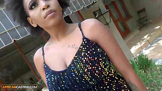 The Ebony MILF with Big Tits and Curves Moans Non-Stop in Steamy African Casting Interview Before Riding the