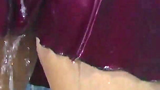 Finger Fucking Wet in the Shower Wearing a Silk Nightie