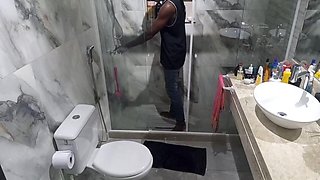 The bitch took a black stiffy in her bum.