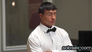 Petite bisex bitch enjoys fucking hard in tight pussy hole