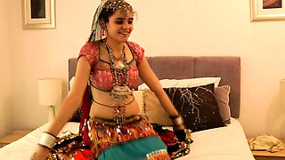 Charming Indian College Girl Jasmine In Gujarati Garba Dress