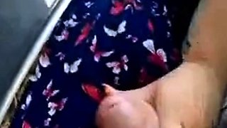 Naughty Asian GF with Big Boobs Gives a Public Blowjob