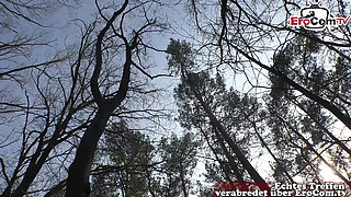 German has car breakdown and pays mechanic with blowjob in the forest