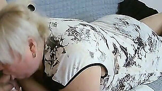 Mother-in-law Sucks My Dick and Swallows Cum