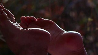 French Public Barefoot Babe Showing Feet Soles Foot Fetish