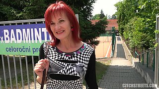 Czech Streets 111 Mrs Irena loves money and cocks