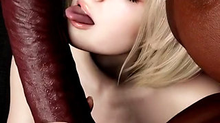 Ashley Loves Big Breast Ass Transgender BBC as She Licks and Strokes off That Hard Black Cock