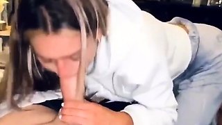 Babysitter Sucks Big Cock, Amateur Blowjob