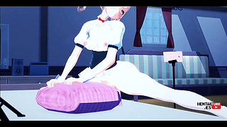 Genshin Impact Hentai -barbara Films Herself Using a Dildo While Lumine Watches Her Secretly and Masturbates