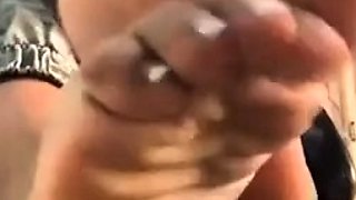 Amateur Foot Fetish Girlfriend Sucks and gives a Footjob