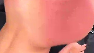 Hottest bang-out in car with big lollipop destroying